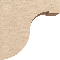 Ekena Millwork - CORUR055X10X10DELRCPR - Timberthane Faux Wood Corbel, Del Monte Style, 5 1/2"W x 10"D x 10"H, Primed Tan
