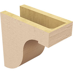 Ekena Millwork - CORUR055X10X10DELRCPR - Timberthane Faux Wood Corbel, Del Monte Style, 5 1/2"W x 10"D x 10"H, Primed Tan