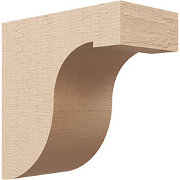 Ekena Millwork - CORUR055X10X10DELRCPR - Timberthane Faux Wood Corbel, Del Monte Style, 5 1/2"W x 10"D x 10"H, Primed Tan