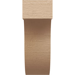 Ekena Millwork - CORUR055X10X14DELRCPR - Timberthane Faux Wood Corbel, Del Monte Style, 5 1/2"W x 10"D x 14"H, Primed Tan