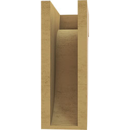 Ekena Millwork - CORUR055X10X14DELRCPR - Timberthane Faux Wood Corbel, Del Monte Style, 5 1/2"W x 10"D x 14"H, Primed Tan