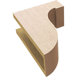 Ekena Millwork - CORUR055X10X14DELRCPR - Timberthane Faux Wood Corbel, Del Monte Style, 5 1/2"W x 10"D x 14"H, Primed Tan