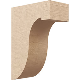 Ekena Millwork - CORUR055X10X14DELRCPR - Timberthane Faux Wood Corbel, Del Monte Style, 5 1/2"W x 10"D x 14"H, Primed Tan