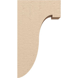 Ekena Millwork - CORUR055X10X18DELRCPR - Timberthane Faux Wood Corbel, Del Monte Style, 5 1/2"W x 10"D x 18"H, Primed Tan