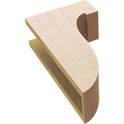 Ekena Millwork - CORUR055X10X18DELRCPR - Timberthane Faux Wood Corbel, Del Monte Style, 5 1/2"W x 10"D x 18"H, Primed Tan