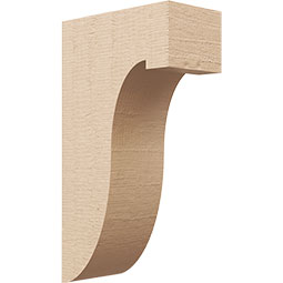 Ekena Millwork - CORUR055X10X18DELRCPR - Timberthane Faux Wood Corbel, Del Monte Style, 5 1/2"W x 10"D x 18"H, Primed Tan