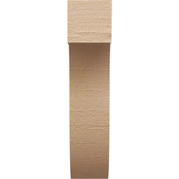 Ekena Millwork - CORUR055X10X22DELRCPR - Timberthane Faux Wood Corbel, Del Monte Style, 5 1/2"W x 10"D x 22"H, Primed Tan