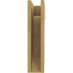 Ekena Millwork - CORUR055X10X22DELRCPR - Timberthane Faux Wood Corbel, Del Monte Style, 5 1/2"W x 10"D x 22"H, Primed Tan
