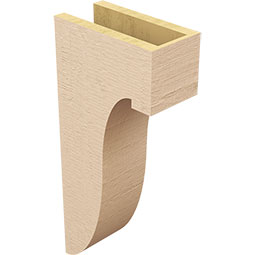 Ekena Millwork - CORUR055X10X22DELRCPR - Timberthane Faux Wood Corbel, Del Monte Style, 5 1/2"W x 10"D x 22"H, Primed Tan