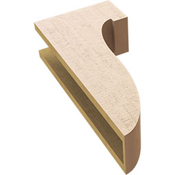 Ekena Millwork - CORUR055X10X22DELRCPR - Timberthane Faux Wood Corbel, Del Monte Style, 5 1/2"W x 10"D x 22"H, Primed Tan