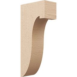 Ekena Millwork - CORUR055X10X22DELRCPR - Timberthane Faux Wood Corbel, Del Monte Style, 5 1/2"W x 10"D x 22"H, Primed Tan