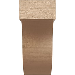 Ekena Millwork - CORUR055X12X12DELRCPR - Timberthane Faux Wood Corbel, Del Monte Style, 5 1/2"W x 12"D x 12"H, Primed Tan