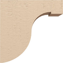 Ekena Millwork - CORUR055X12X12DELRCPR - Timberthane Faux Wood Corbel, Del Monte Style, 5 1/2"W x 12"D x 12"H, Primed Tan