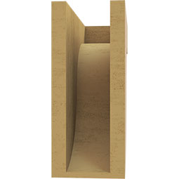 Ekena Millwork - CORUR055X12X12DELRCPR - Timberthane Faux Wood Corbel, Del Monte Style, 5 1/2"W x 12"D x 12"H, Primed Tan
