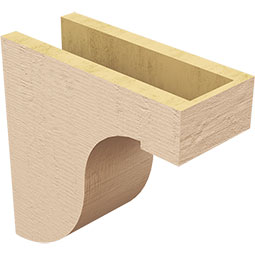 Ekena Millwork - CORUR055X12X12DELRCPR - Timberthane Faux Wood Corbel, Del Monte Style, 5 1/2"W x 12"D x 12"H, Primed Tan