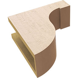 Ekena Millwork - CORUR055X12X12DELRCPR - Timberthane Faux Wood Corbel, Del Monte Style, 5 1/2"W x 12"D x 12"H, Primed Tan
