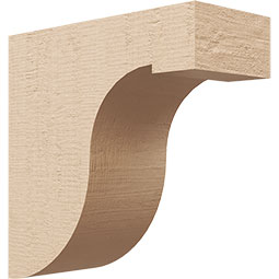 Ekena Millwork - CORUR055X12X12DELRCPR - Timberthane Faux Wood Corbel, Del Monte Style, 5 1/2"W x 12"D x 12"H, Primed Tan