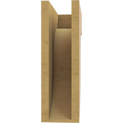 Ekena Millwork - CORUR055X12X16DELRCPR - Timberthane Faux Wood Corbel, Del Monte Style, 5 1/2"W x 12"D x 16"H, Primed Tan