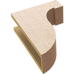 Ekena Millwork - CORUR055X12X16DELRCPR - Timberthane Faux Wood Corbel, Del Monte Style, 5 1/2"W x 12"D x 16"H, Primed Tan