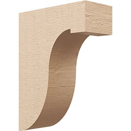 Ekena Millwork - CORUR055X12X16DELRCPR - Timberthane Faux Wood Corbel, Del Monte Style, 5 1/2"W x 12"D x 16"H, Primed Tan