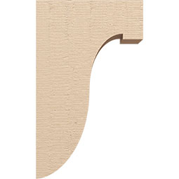 Ekena Millwork - CORUR055X12X20DELRCPR - Timberthane Faux Wood Corbel, Del Monte Style, 5 1/2"W x 12"D x 20"H, Primed Tan