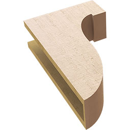 Ekena Millwork - CORUR055X12X20DELRCPR - Timberthane Faux Wood Corbel, Del Monte Style, 5 1/2"W x 12"D x 20"H, Primed Tan