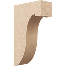 Ekena Millwork - CORUR055X12X20DELRCPR - Timberthane Faux Wood Corbel, Del Monte Style, 5 1/2"W x 12"D x 20"H, Primed Tan