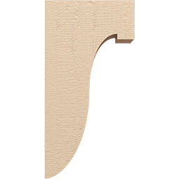 Ekena Millwork - CORUR055X12X24DELRCPR - Timberthane Faux Wood Corbel, Del Monte Style, 5 1/2"W x 12"D x 24"H, Primed Tan