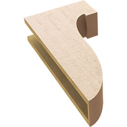 Ekena Millwork - CORUR055X12X24DELRCPR - Timberthane Faux Wood Corbel, Del Monte Style, 5 1/2"W x 12"D x 24"H, Primed Tan