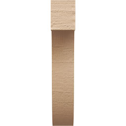 Ekena Millwork - CORUR055X12X28DELRCPR - Timberthane Faux Wood Corbel, Del Monte Style, 5 1/2"W x 12"D x 28"H, Primed Tan