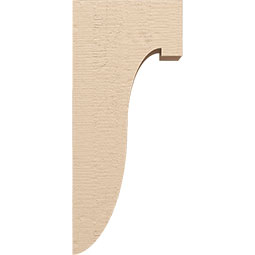Ekena Millwork - CORUR055X12X28DELRCPR - Timberthane Faux Wood Corbel, Del Monte Style, 5 1/2"W x 12"D x 28"H, Primed Tan