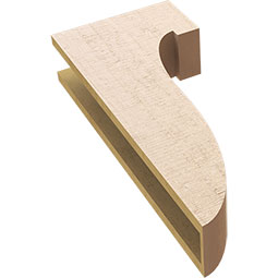 Ekena Millwork - CORUR055X12X28DELRCPR - Timberthane Faux Wood Corbel, Del Monte Style, 5 1/2"W x 12"D x 28"H, Primed Tan
