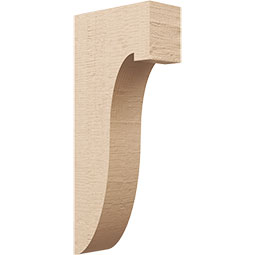 Ekena Millwork - CORUR055X12X28DELRCPR - Timberthane Faux Wood Corbel, Del Monte Style, 5 1/2"W x 12"D x 28"H, Primed Tan