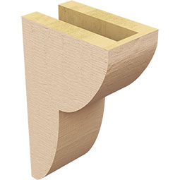 Ekena Millwork - CORUR035X06X10CRERCPR - Timberthane Faux Wood Corbel, Crestline Style, 3 1/2"W x 6"D x 10"H, Primed Tan