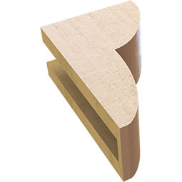 Ekena Millwork - CORUR035X06X10CRERCPR - Timberthane Faux Wood Corbel, Crestline Style, 3 1/2"W x 6"D x 10"H, Primed Tan