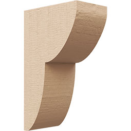 Ekena Millwork - CORUR035X06X10CRERCPR - Timberthane Faux Wood Corbel, Crestline Style, 3 1/2"W x 6"D x 10"H, Primed Tan