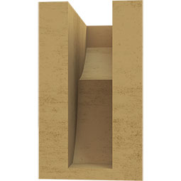 Ekena Millwork - CORUR035X06X06CRERCPR - Timberthane Faux Wood Corbel, Crestline Style, 3 1/2"W x 6"D x 6"H, Primed Tan