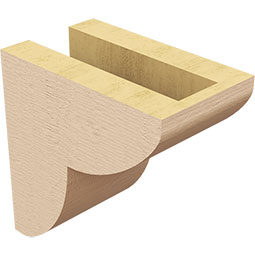 Ekena Millwork - CORUR035X06X06CRERCPR - Timberthane Faux Wood Corbel, Crestline Style, 3 1/2"W x 6"D x 6"H, Primed Tan