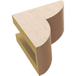 Ekena Millwork - CORUR035X06X06CRERCPR - Timberthane Faux Wood Corbel, Crestline Style, 3 1/2"W x 6"D x 6"H, Primed Tan