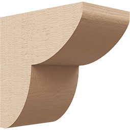 Ekena Millwork - CORUR035X06X06CRERCPR - Timberthane Faux Wood Corbel, Crestline Style, 3 1/2"W x 6"D x 6"H, Primed Tan