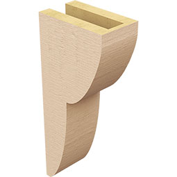 Ekena Millwork - CORUR035X06X14CRERCPR - Timberthane Faux Wood Corbel, Crestline Style, 3 1/2"W x 6"D x 14"H, Primed Tan