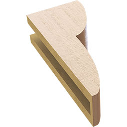 Ekena Millwork - CORUR035X06X14CRERCPR - Timberthane Faux Wood Corbel, Crestline Style, 3 1/2"W x 6"D x 14"H, Primed Tan