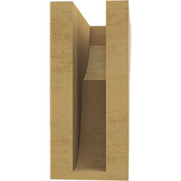 Ekena Millwork - CORUR035X08X08CRERCPR - Timberthane Faux Wood Corbel, Crestline Style, 3 1/2"W x 8"D x 8"H, Primed Tan