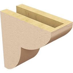 Ekena Millwork - CORUR035X08X08CRERCPR - Timberthane Faux Wood Corbel, Crestline Style, 3 1/2"W x 8"D x 8"H, Primed Tan