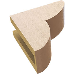 Ekena Millwork - CORUR035X08X08CRERCPR - Timberthane Faux Wood Corbel, Crestline Style, 3 1/2"W x 8"D x 8"H, Primed Tan