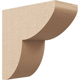 Ekena Millwork - CORUR035X08X08CRERCPR - Timberthane Faux Wood Corbel, Crestline Style, 3 1/2"W x 8"D x 8"H, Primed Tan