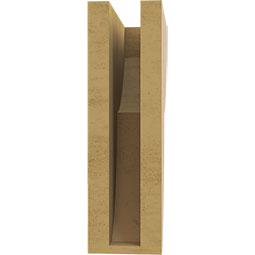 Ekena Millwork - CORUR035X08X12CRERCPR - Timberthane Faux Wood Corbel, Crestline Style, 3 1/2"W x 8"D x 12"H, Primed Tan