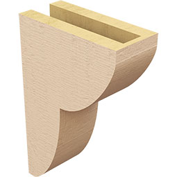 Ekena Millwork - CORUR035X08X12CRERCPR - Timberthane Faux Wood Corbel, Crestline Style, 3 1/2"W x 8"D x 12"H, Primed Tan