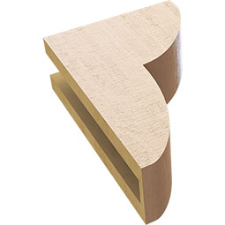 Ekena Millwork - CORUR035X08X12CRERCPR - Timberthane Faux Wood Corbel, Crestline Style, 3 1/2"W x 8"D x 12"H, Primed Tan