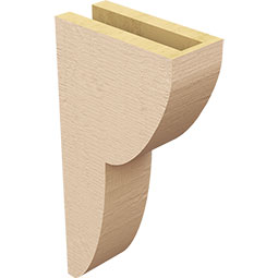 Ekena Millwork - CORUR035X08X16CRERCPR - Timberthane Faux Wood Corbel, Crestline Style, 3 1/2"W x 8"D x 16"H, Primed Tan